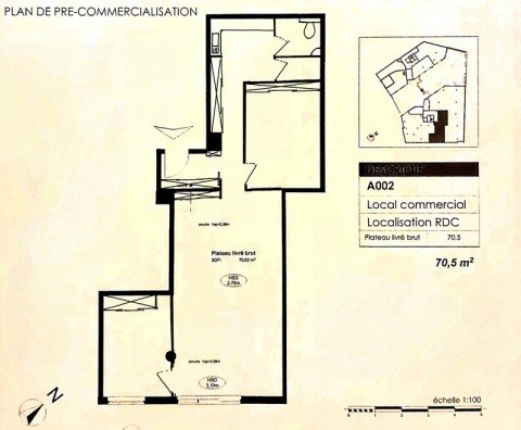 Vente Local commercial ou tertiaire de 80 m2 en plein centre ville, à Tassin-la-Demi-Lune (69160) en France